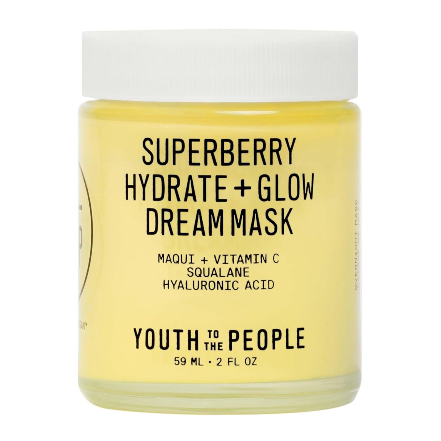 Youth To The People Superberry Hydrate + Glow Dream Mask, Vitamin C Face Moisturizer, Plumps + Brightens Skin, Treats Dullness + Uneven Tone, Vegan