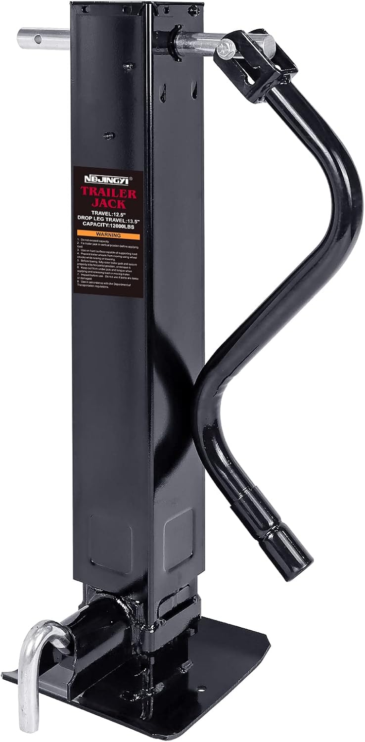 NBJINGYI 12000lbs Heavy-Duty Weld-On Square Tube Trailer Jack with Crank Handle