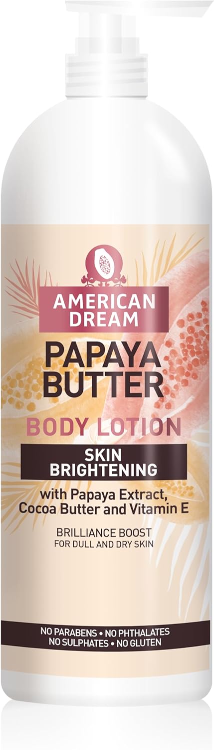 American Dream Skin Brightening Papaya Butter Body Lotion with Cocoa Butter & Vitamin E 750ml