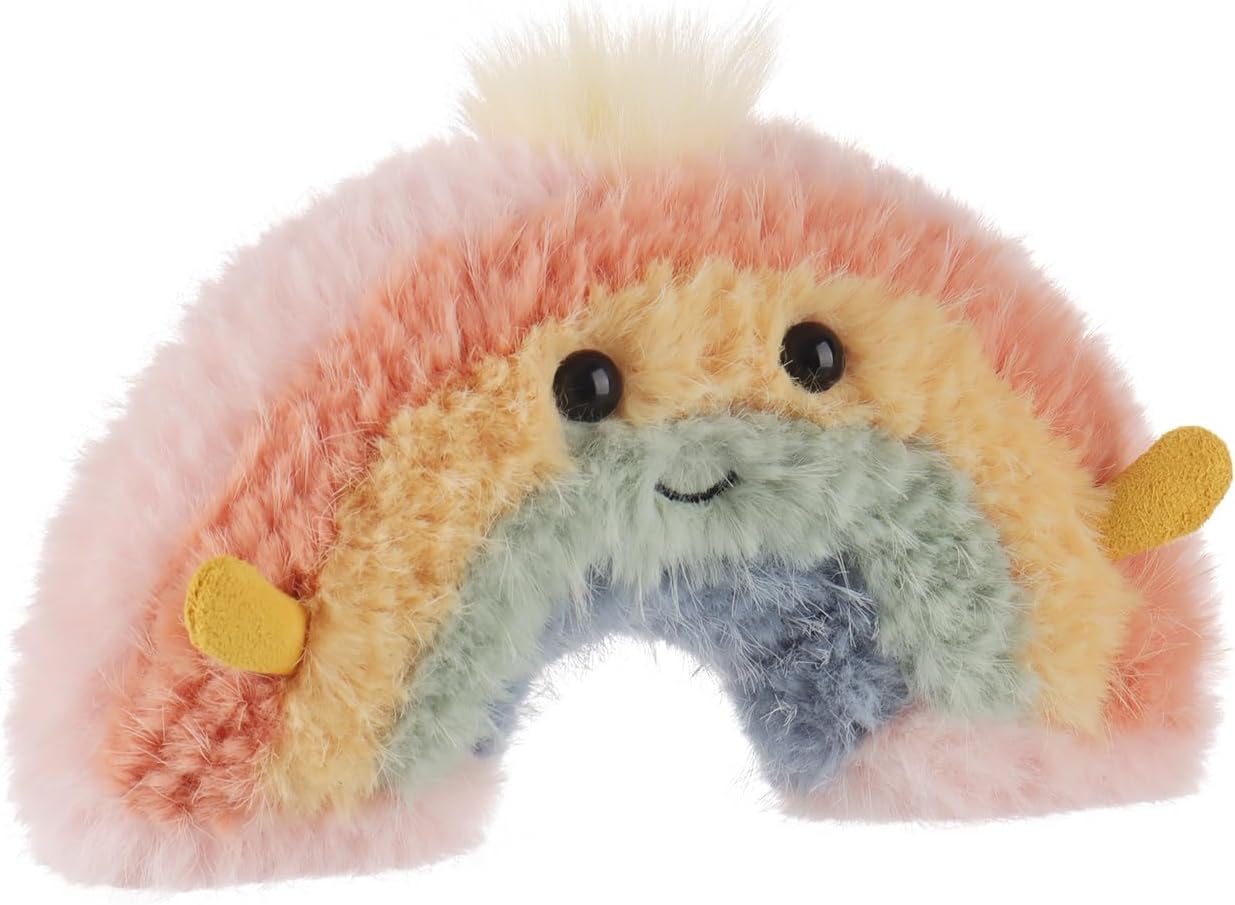 Apricot Lamb Rainbow Plush Stuffed Animals for Kids, Soft Cute Plush Toys for Baby Girl and Boy, Fluffy Rainbow Colorful