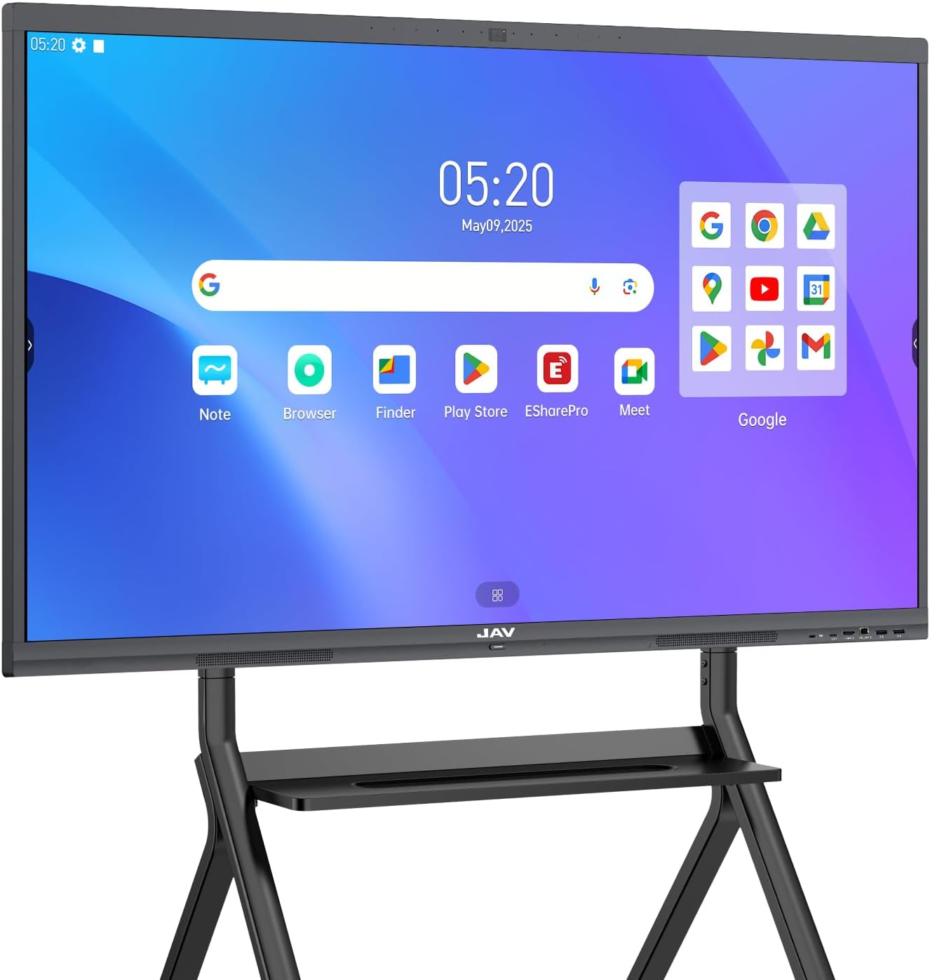 JAV 55 Inch Smart Board Pro, Google EDLA Certified 4K UHD Interactive Whiteboard for Classroom Home Office, Android 14, 8GB+128GB, 48MP AI Camera, Wi-Fi & Bluetooth