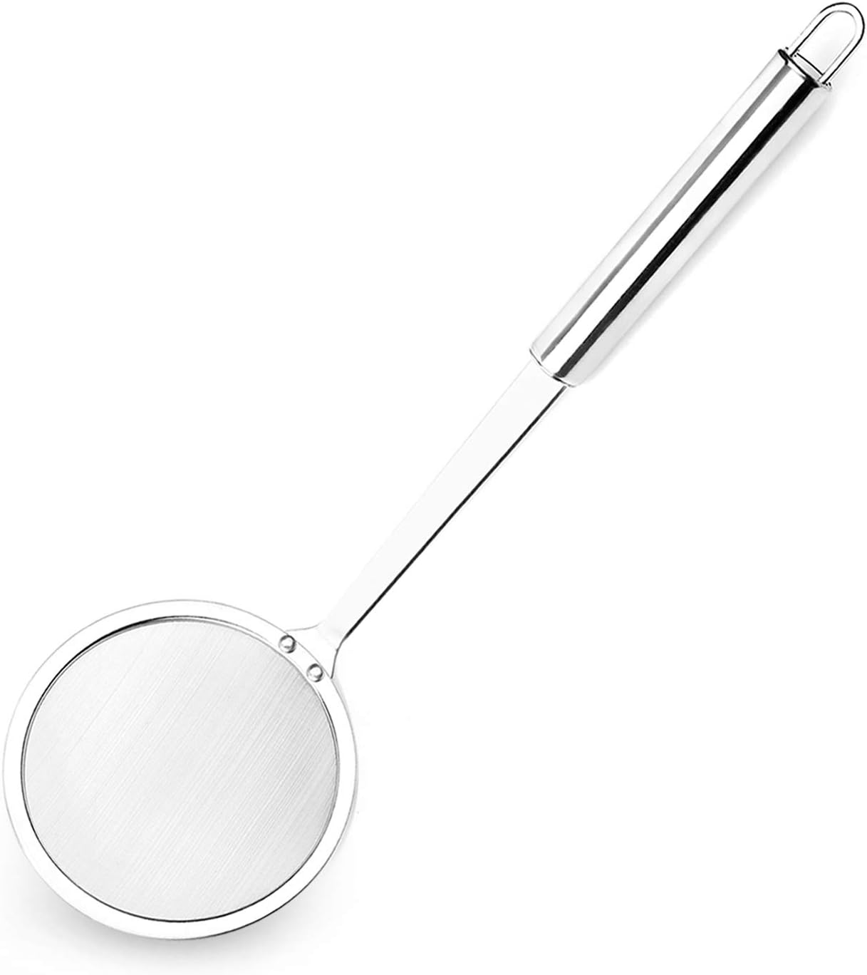 Hiware Stainless Steel Fat Skimmer Spoon - Fine Mesh Food Strainer for Grease, Gravy and Foam, Japanese Hot Pot Skimmer with Long Handle