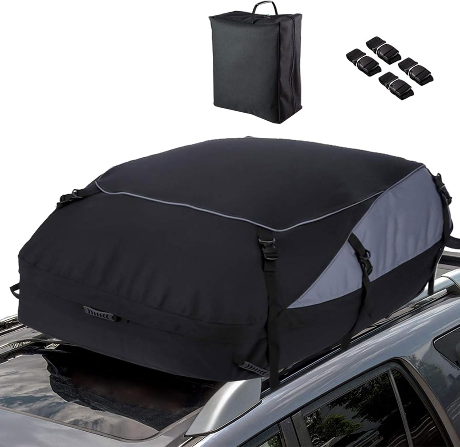 Vehicle Soft-Shell Carrier - Car Luggage Storage, Foldable Roof Bag | Soft Travel Box, Roof Cargo Carrier for, Suvs, Cars, Camping, Road Trips, Bag for Holiday Storage Outdoor Transport