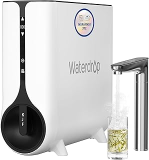 Waterdrop Reverse Osmosis System, Instant Hot Water Dispenser, 600 GPD, Reduce PFAS, Tankless, 2:1 Pure to Drain, Under Sink, TDS Reduction, Smart LED Faucet, Hot and Cold Water Dispenser Faucet