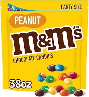 M&M'S Peanut Milk Chocolate Candy Bulk Pack, Party Size, 38 oz Bag