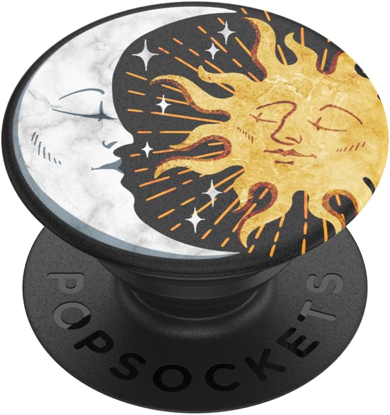 PopSockets PopGrip - Expanding Stand and Grip with a Swappable Top for Smartphones and Tablets - Sun and Moon