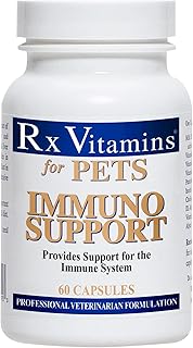 Rx Vitamins for Pets Immuno Support for Dogs & Cats - Immune System Support - Help Brain Function Bones Muscles Stress & Aging - 60 Capsules