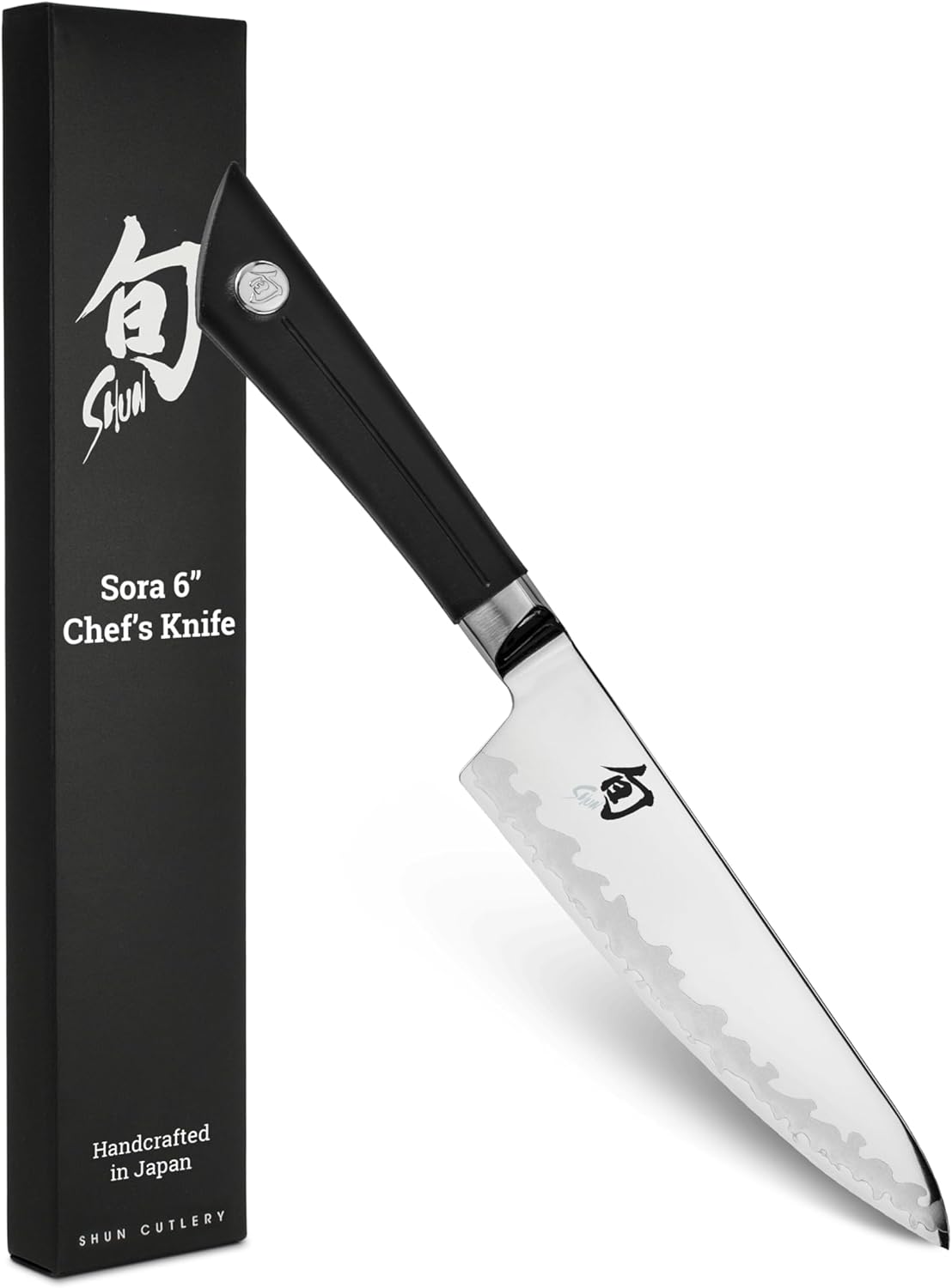 Shun Sora 6" Chef's Knife, Handcrafted Japanese Kitchen Knife, VG10 Steel Edge and 420J Stainless Steel Blade, Balanced Handle, Gyuto-Style Tool for Professional and Home Chefs