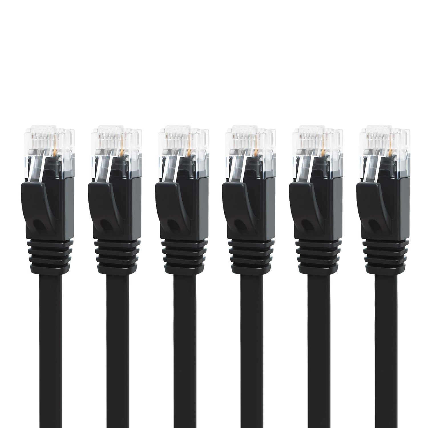 Yauhody CAT 6 Ethernet Cable 1m Ethernet Cable Black 6Pack 1m Network Cable High Speed CAT6 Ethernet Patch Cable 1m Lan Cable CAT6 Gigabit Internet LAN Patch Leads for TV Gaming Router(1m 6Pack Black)