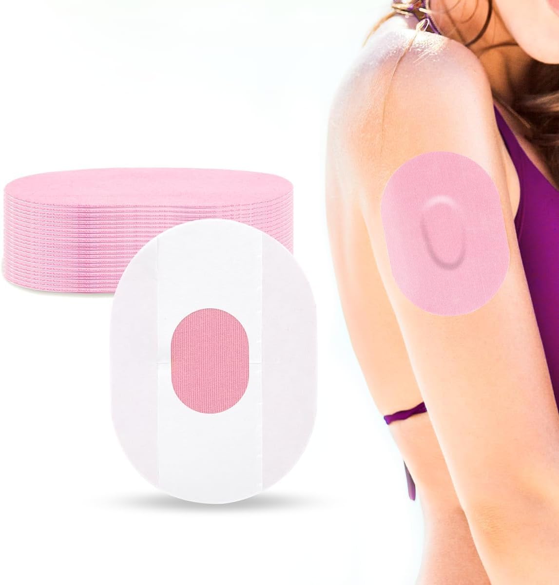 Dexcom G6 Adhesive Patches - 20 Packs Waterproof Dexcom G6 Overpatch Breathable Sensor Tape for Dexcom One Patches Protection for 10 Days by YOUSHARES (Pink)