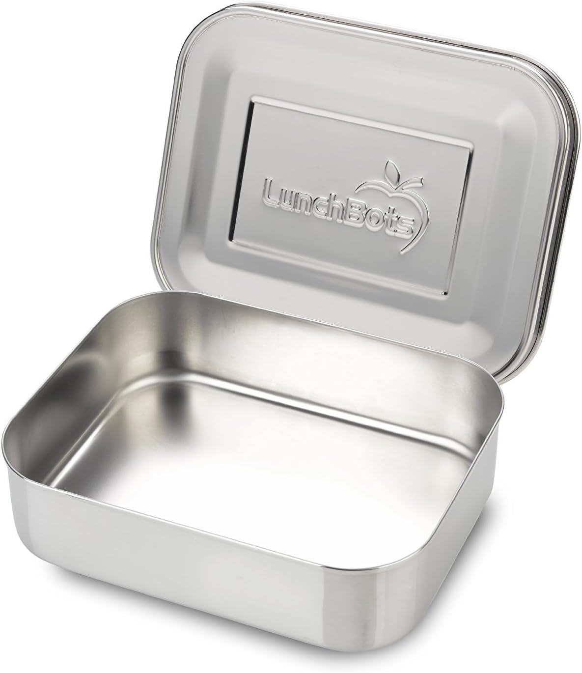 LunchBots Medium Uno Stainless Steel Sandwich Container - Open Design for Wraps - Salads or a Small Meal - Eco-Friendly - Dishwasher Safe and BPA-Free - Stainless Steel
