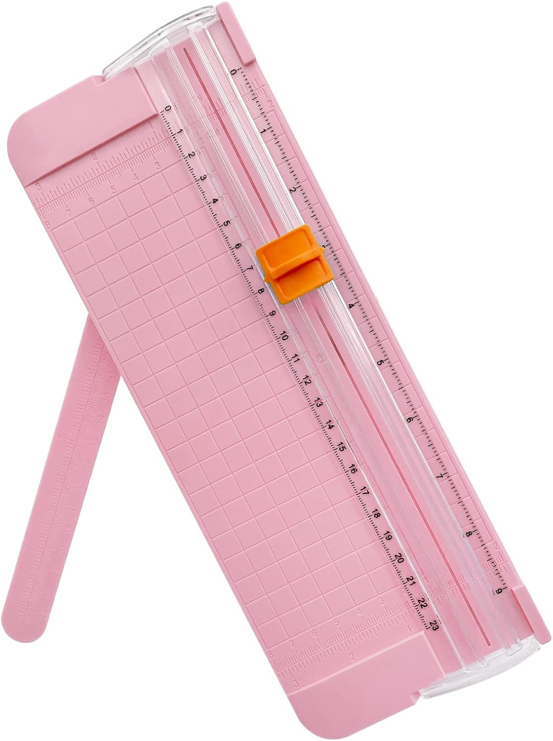 Paper Cutter, A4 Paper Trimmer with Security Safeguard & Side Ruler Portable Straight Edge Cutter for Scrapbooking Craft Paper, Photos, Label, Cardstock (Pink)