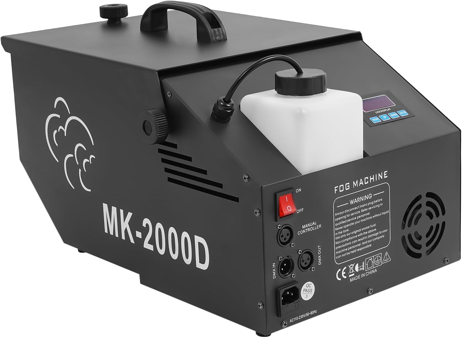 Low-Lying Fog Machine, 110V 1200W Smoke Machine Stage Fogger with LCD Display, 5000 CFM Portable Fog Machine with Remote Control and Intelligent Temperature Control, Fog Machine for Wedding Party