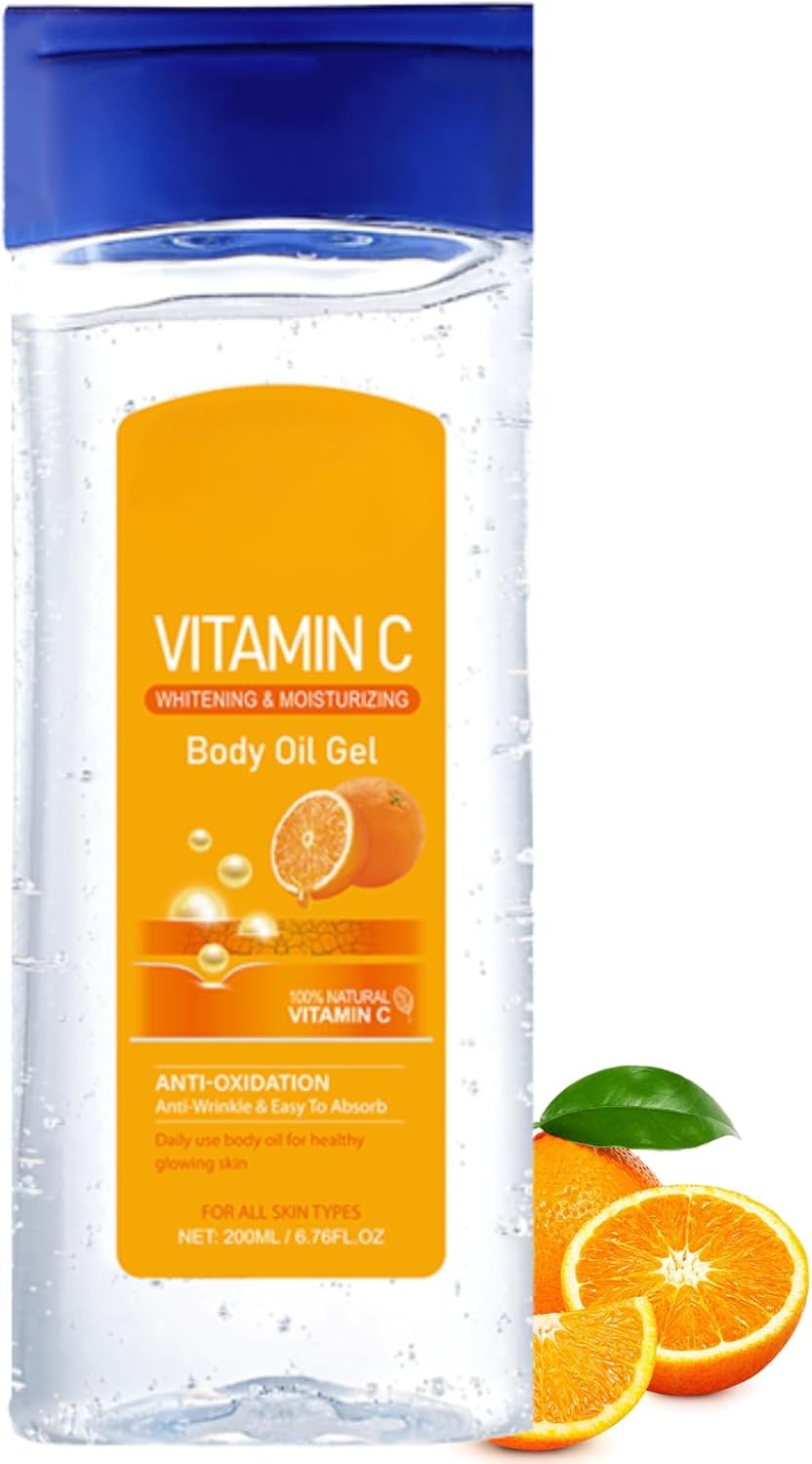 Essential Oils for Skin - Body Oil for Women - 100% Natural Vitamin C Facial Oil Gel,Face&Body Skin Care - Massage Body Oil for Dry Skin Easy Absorb&Anti Winkle (200ML, Orange)