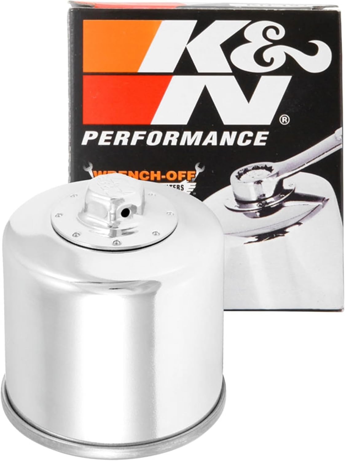 K&N Motorcycle Oil Filter: High Performance, Premium, Designed to be used with Synthetic or Conventional Oils, Wrench Off Nut: Fits Select Honda, Kawasaki, Polaris, Yamaha Motorcycles, KN-204C