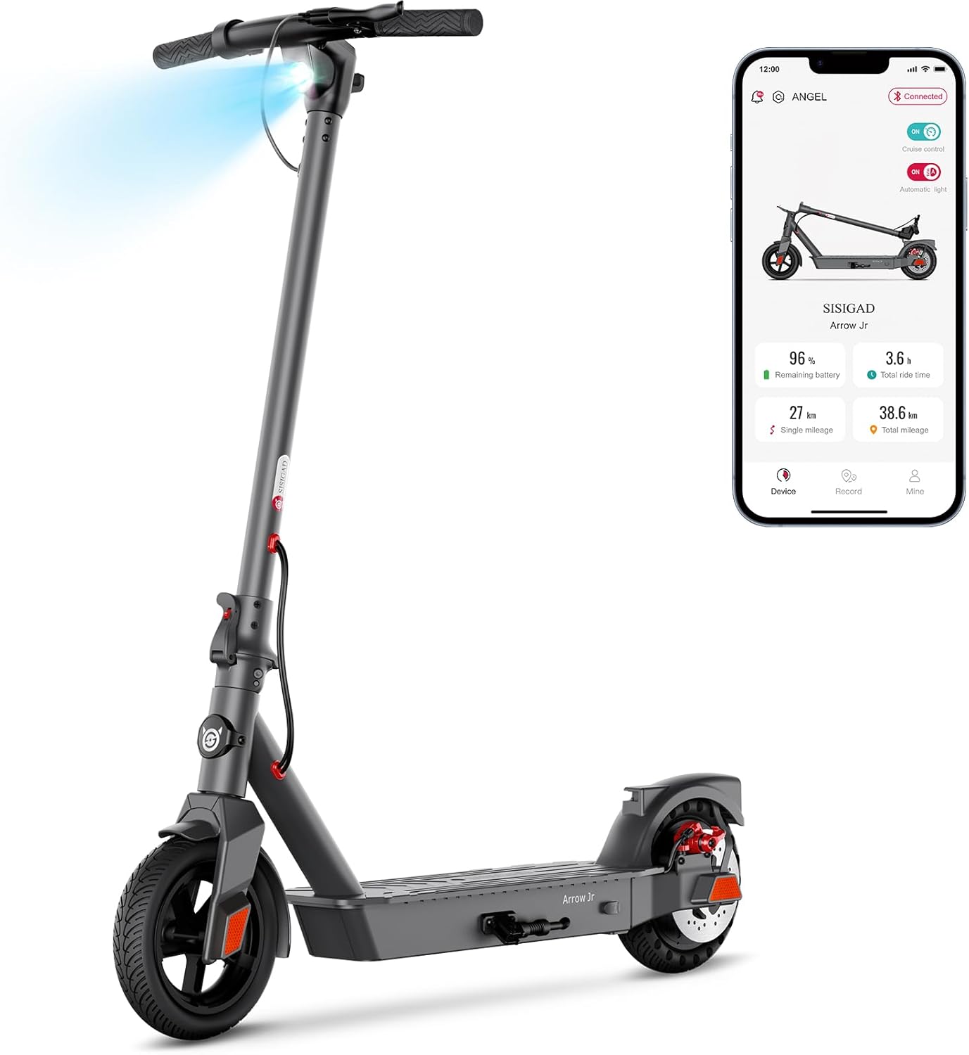 SISIGAD Electric Scooter Adults Peak 500W Motor, 8.5" Solid Tires, 19Mph Speed, Long Miles Range, Scooters for Adults, Foldable E-Scooter for Commuting with Double Braking System, APP Control
