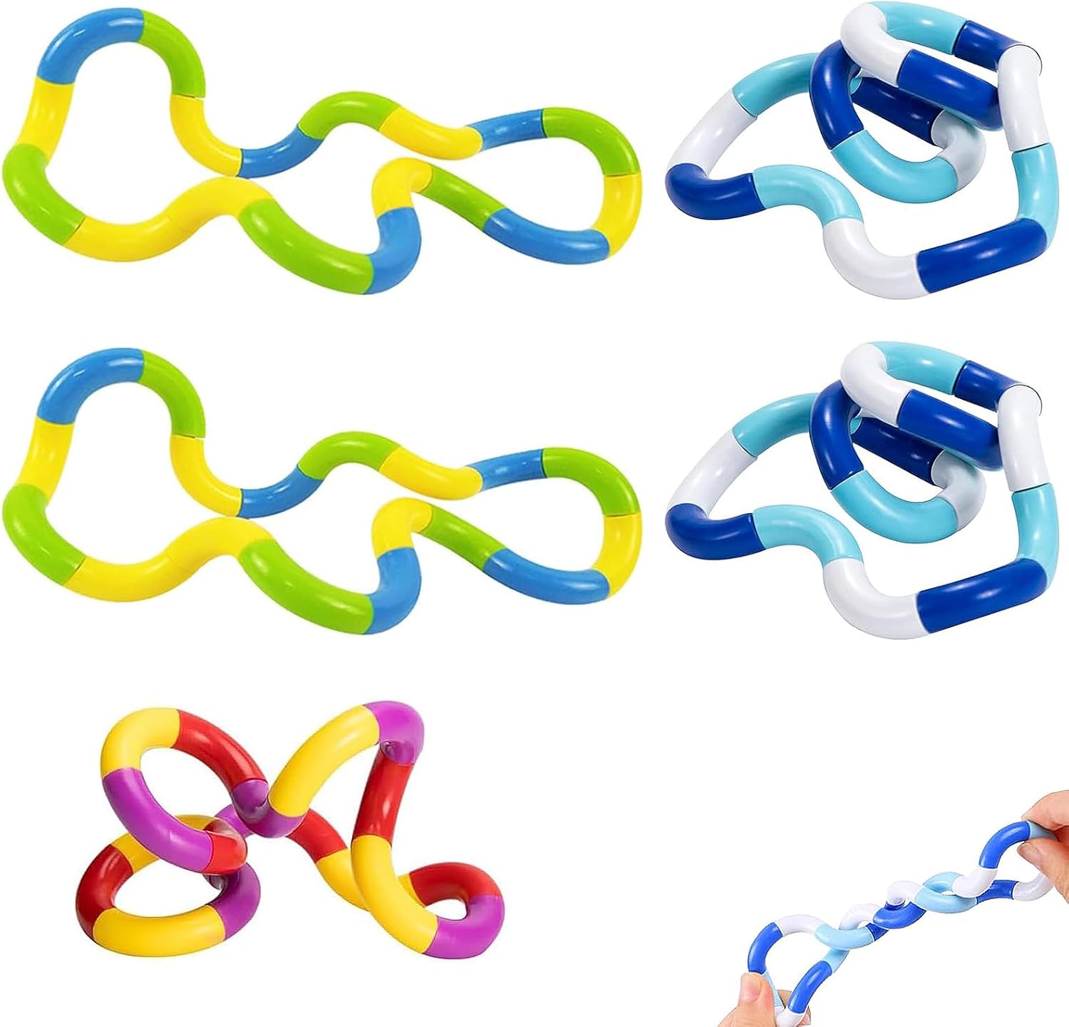 5 Pcs Tangle Fidget Toy, Tangle Fidget Toy For Adhd, Abs Stress Relief Silent Toy ，For Kids And Adults Finger Gift