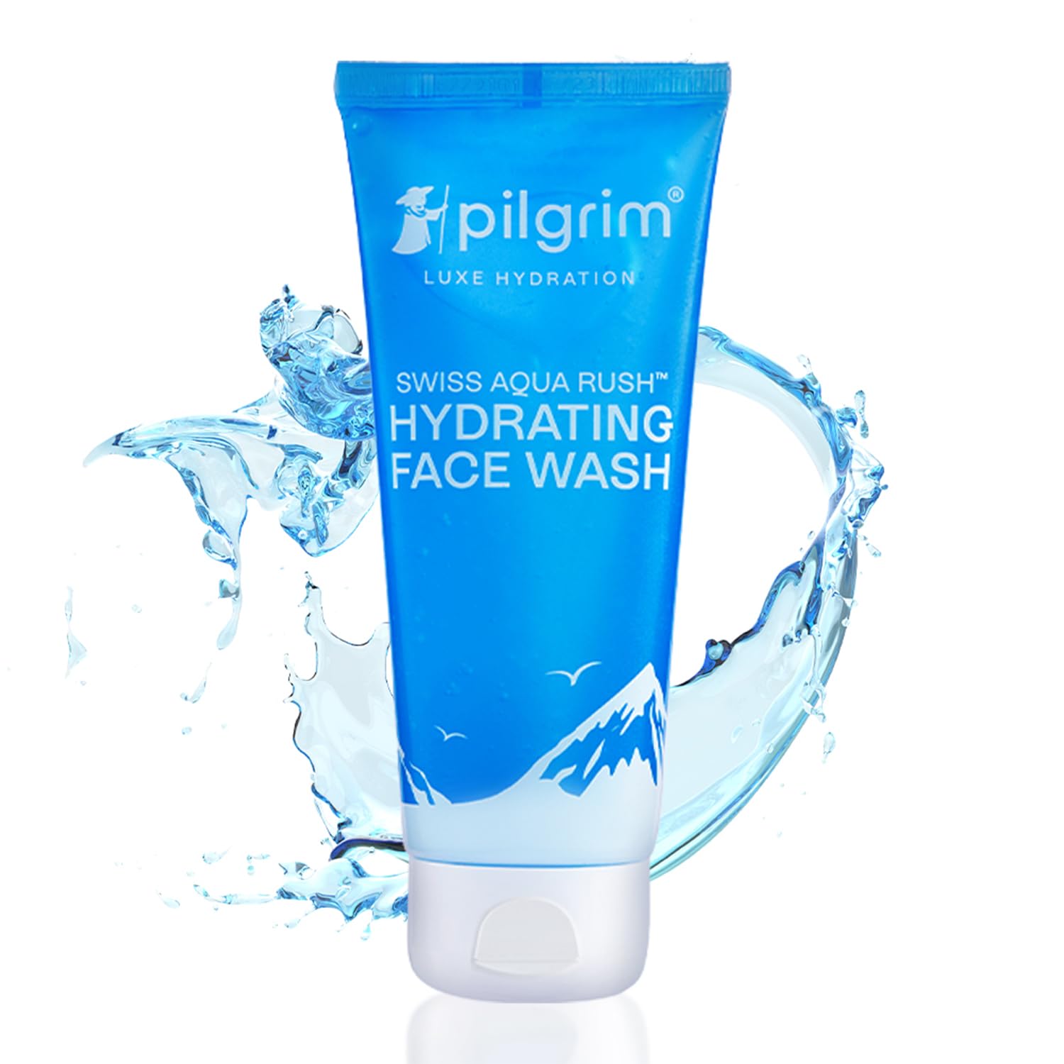 Pilgrim Swiss Aqua Rush Hydrating Face Wash | Deep Moisture Cleanser | Removes Dirt, Makeup & Impurities | Leaves Skin Soft, Supple & Refreshed | 3.38 Fl Oz (100ml)