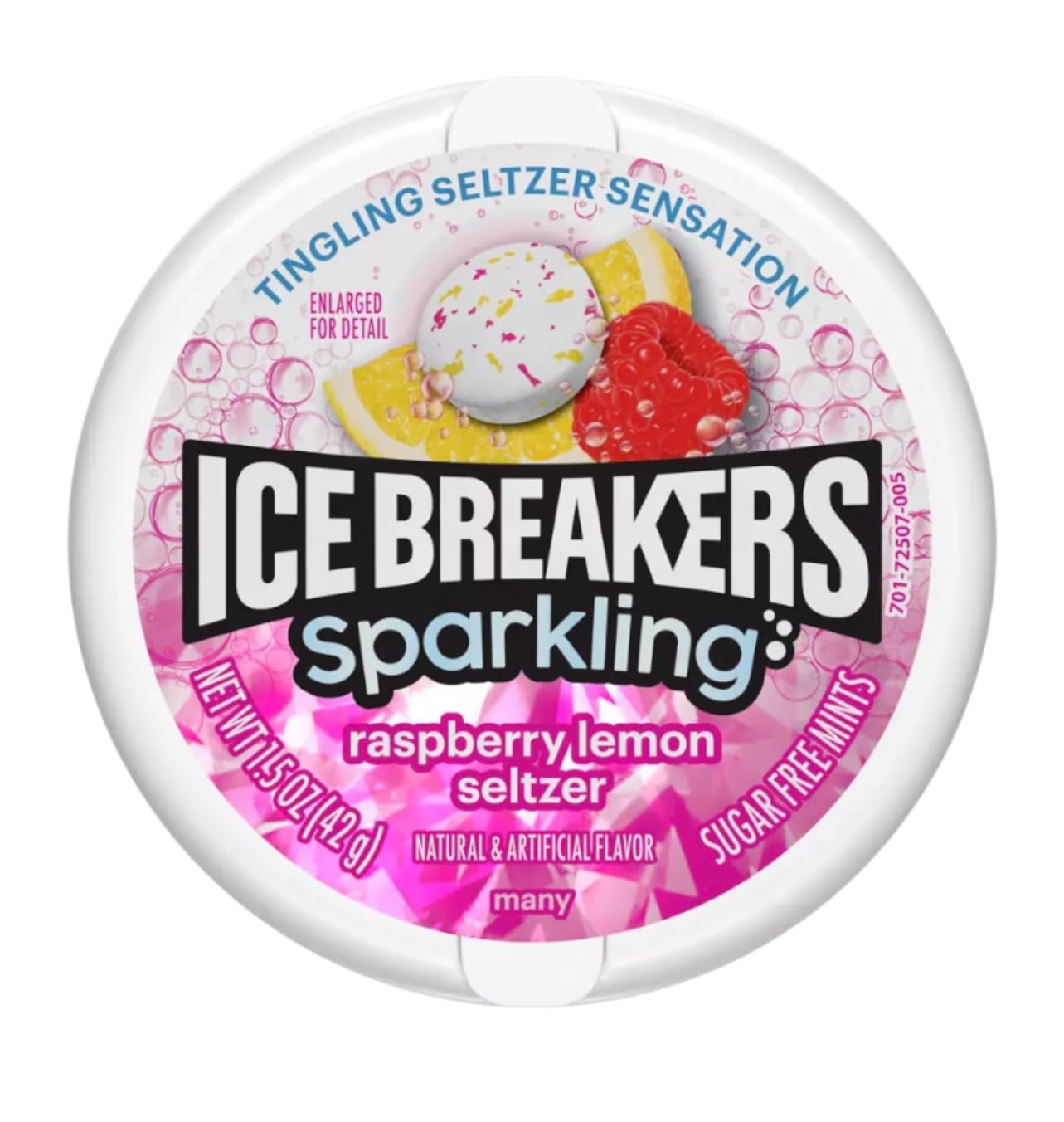 Ice Breakers Sparkling Sugar Free Raspberry Lemon Seltzer Mints 1.5 oz