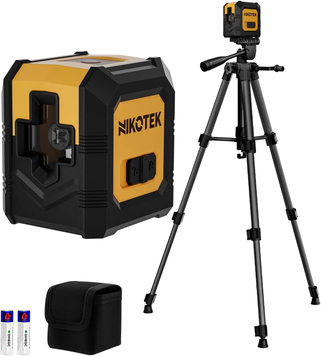 Green Laser Level with Upgraded 1.2M Tripod, Self-Leveling Bright Green Beam Horizontal and Vertical Cross Line Laser for Home Decoration DIY etc.Carrying Pouch Battery&Tripod Included