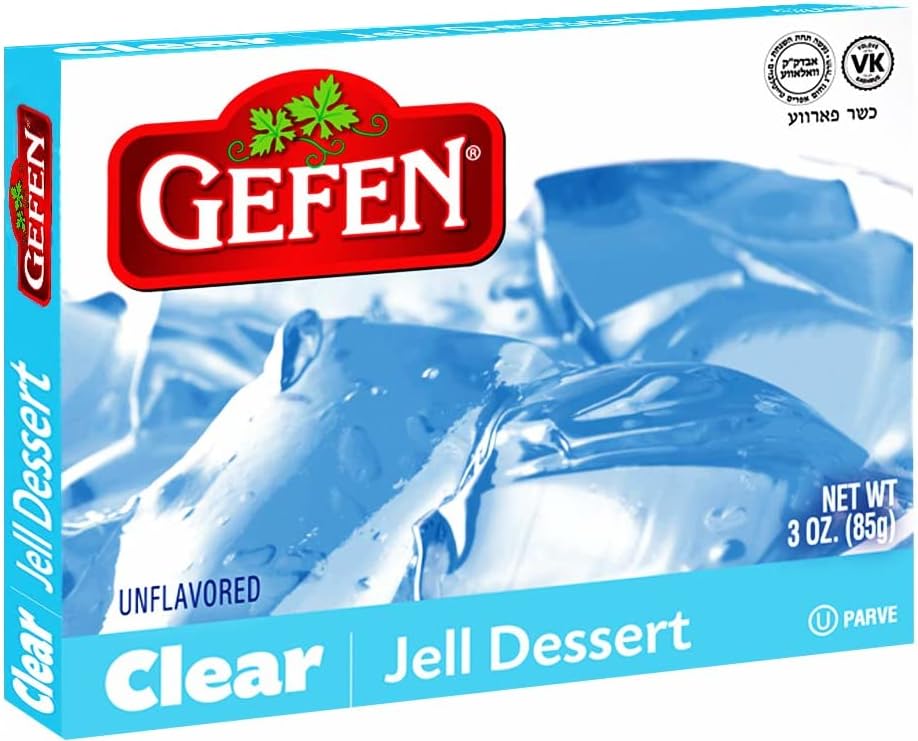 Gefen Clear Unflavoured Jello, 85g | Instant Jelly Powder, Vegan Friendly, Easy to Prepare, Great for Desserts, Certified Kosher