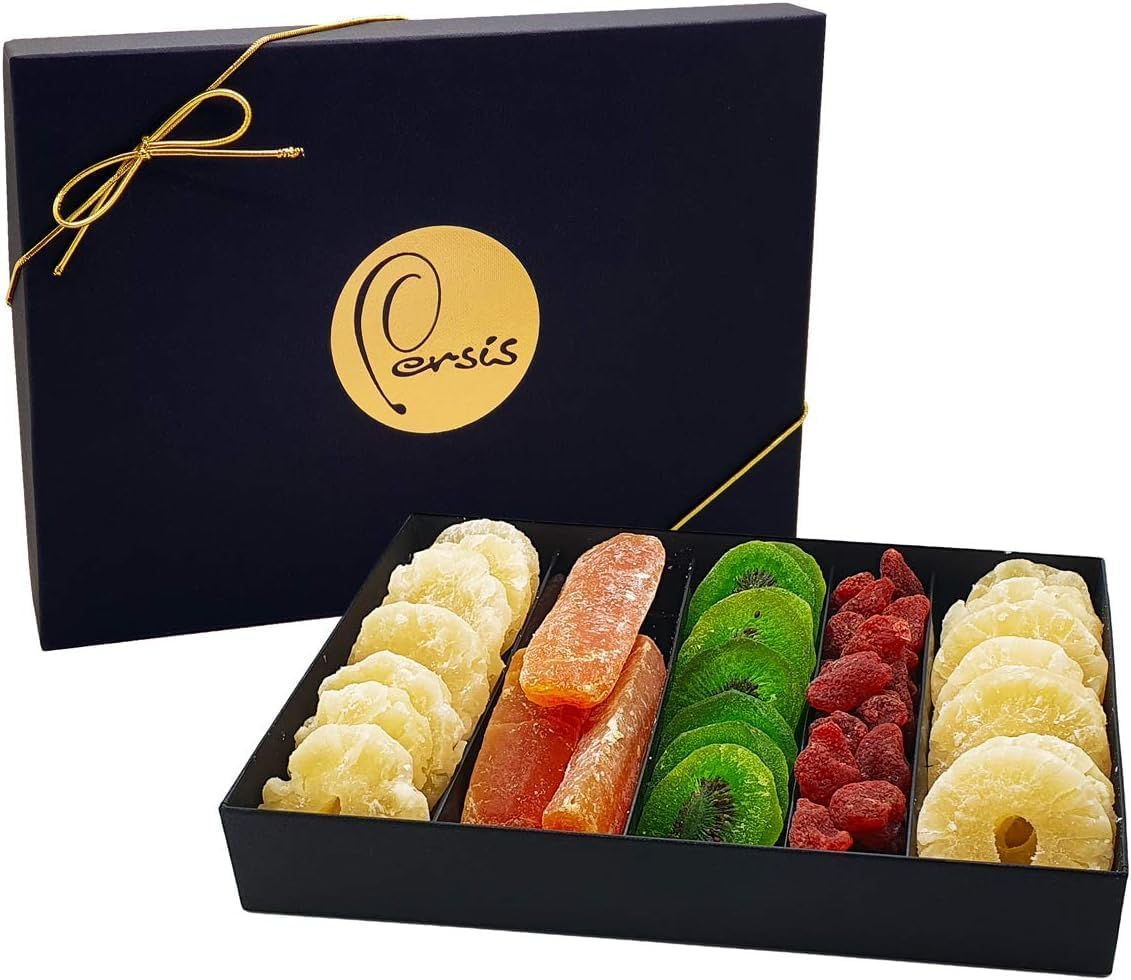 Persis Crystallised Fruits Selection Gift Box - Luxury Crystallised Fruit Gift | Vegan Sweet Treats | Perfect for Gifting, Snacking & Celebrations - Ramadan, Diwali & Christmas