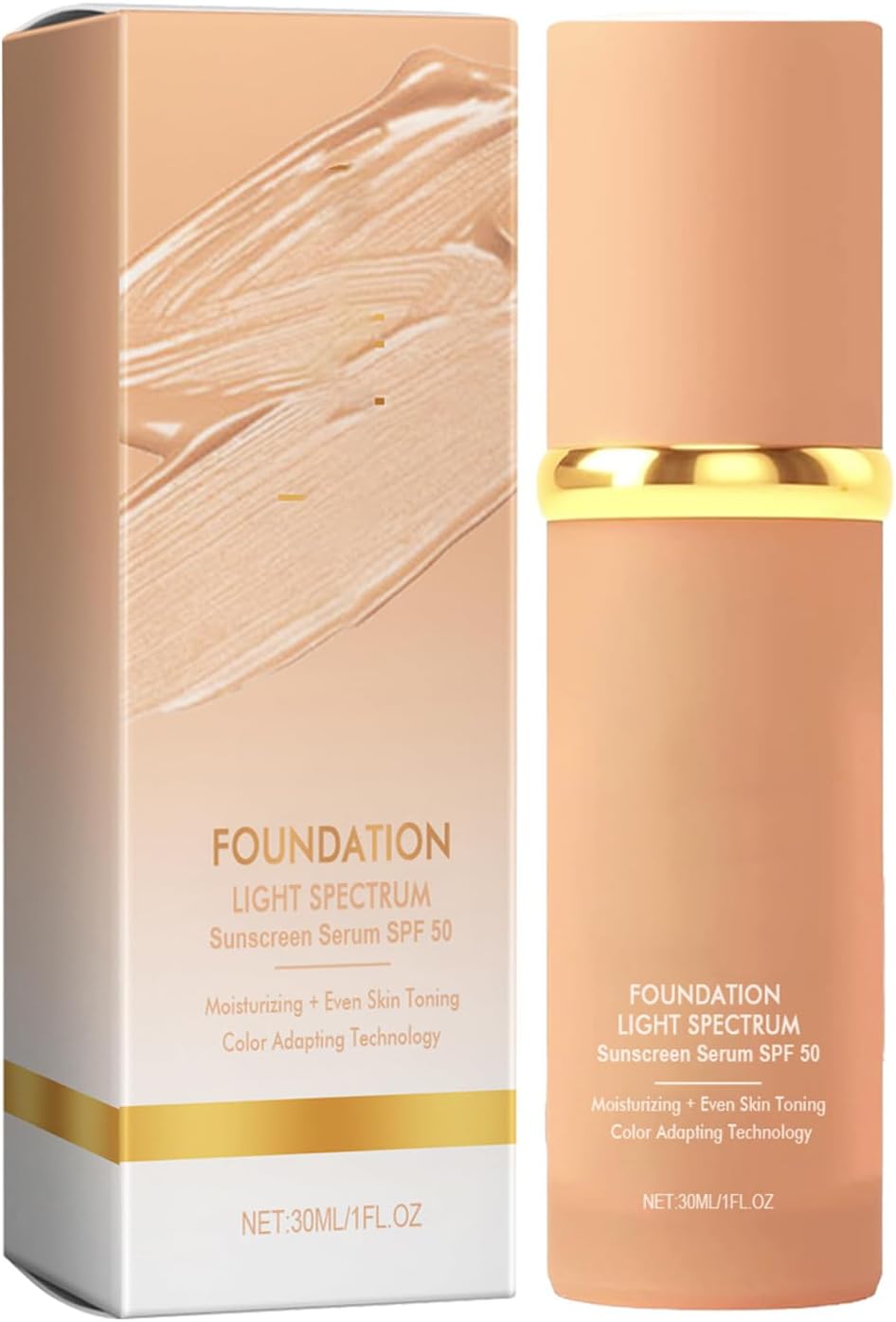 Foundation 4 in 1, Hydrating Medium Full Coverage Concealer with, SPF 50+,Waterproof & Longwearing(30 ML/1 Fl.oz, 1 Pcs)
