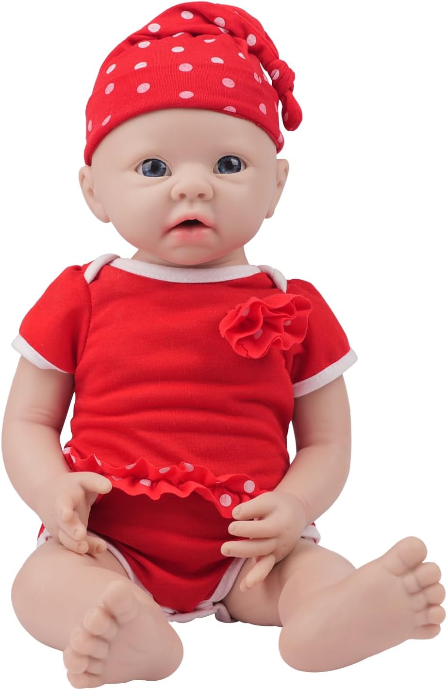 IVITA Full Body Silicone Reborn Baby Doll Newborn Baby Doll Open Mouth Girl (12inch)