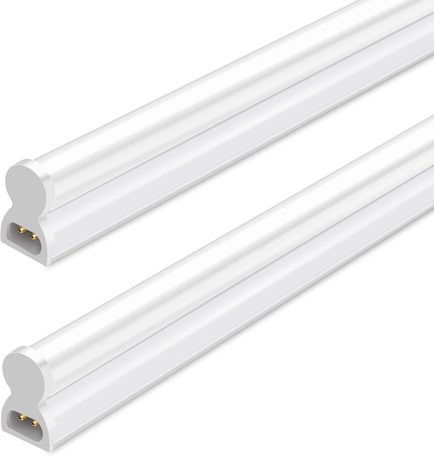 hykolity 2 Pack LED Shop Light 4FT, T5 Integrated Single Fixture, 22W, 2200lm, 6500K Super Bright White, Linkable Shop Light, Utility Shop Lights, Corded Electric with Built-in ON/Off Switch