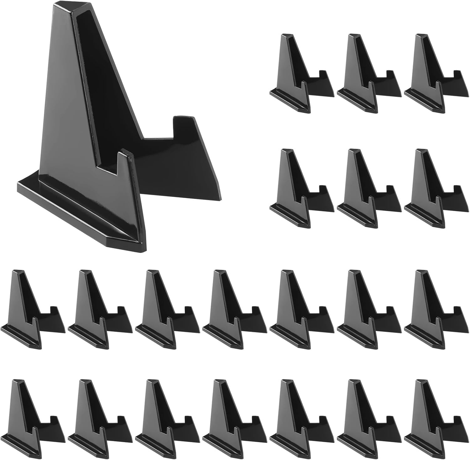 20 Pack Card Stands, Acrylic Card Display, Mini Sports Card Holder, Black Card Stands for Displaying Trading Cards, Baseball Cards, Challenge Medals, Coins, Graded Card (2.28 Inch Tall)