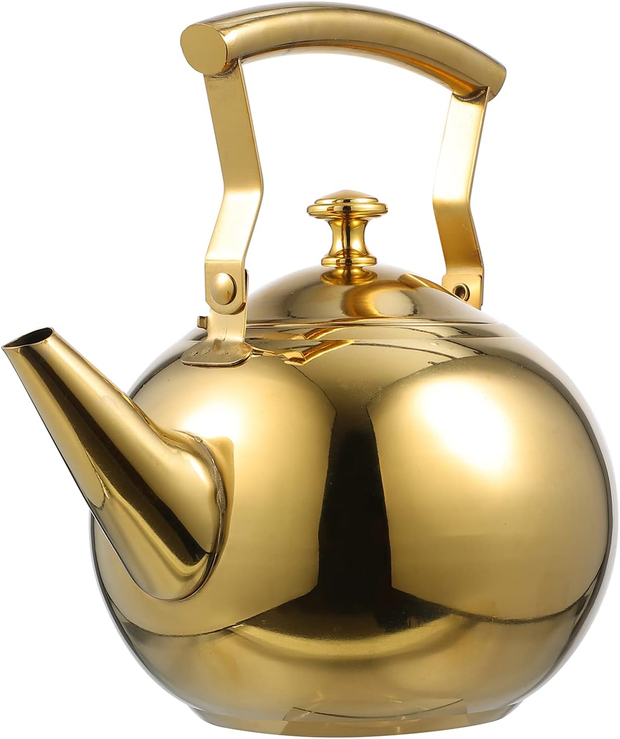 Stainless Steel Teapot with Infuser, Vintage Stovetop Water Kettle, Small Teapot, Antique Water Boilers Mini Tea Kettle for Induction/Gas