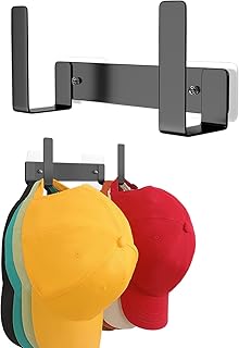 1-Pack Hat Rack for Baseball Caps, Stainless Steel Hat Organizer for Baseball Cap, Hat Holder Storage, Hat Hanger Strong Adhesive/Wall Drilled for Door, Bedroom, Closet