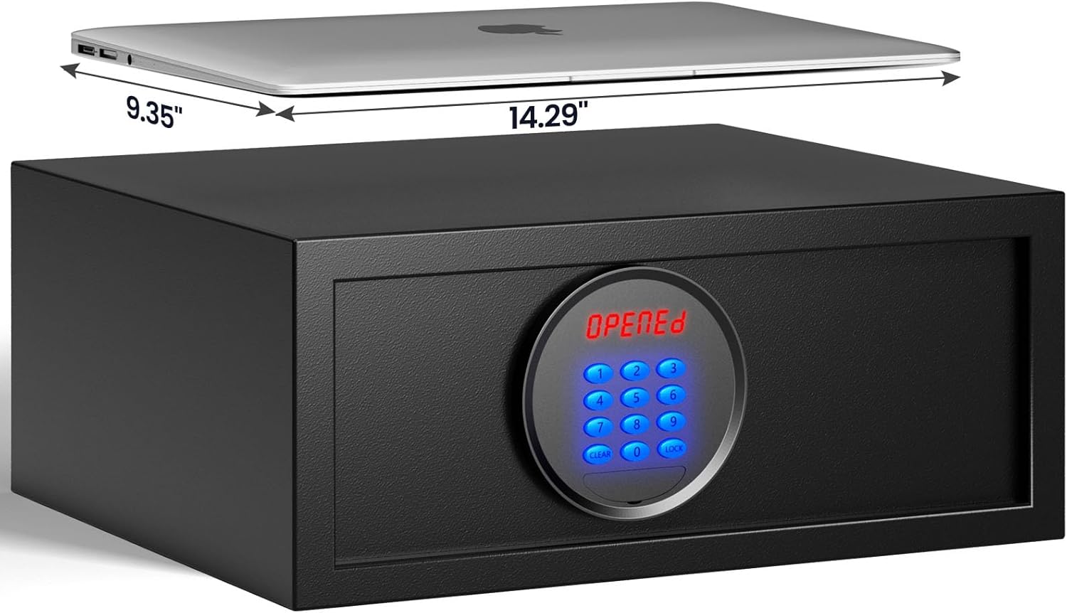 Hotel Safe Box with Administrator's Password Home Safe with Silent Mode & LED, Laptop College Dorm Safe with Backlit Keypad for Cruise Cabins and Rentals (14.57"D x 16.93"W x 7.09"H - 19.4 lb)