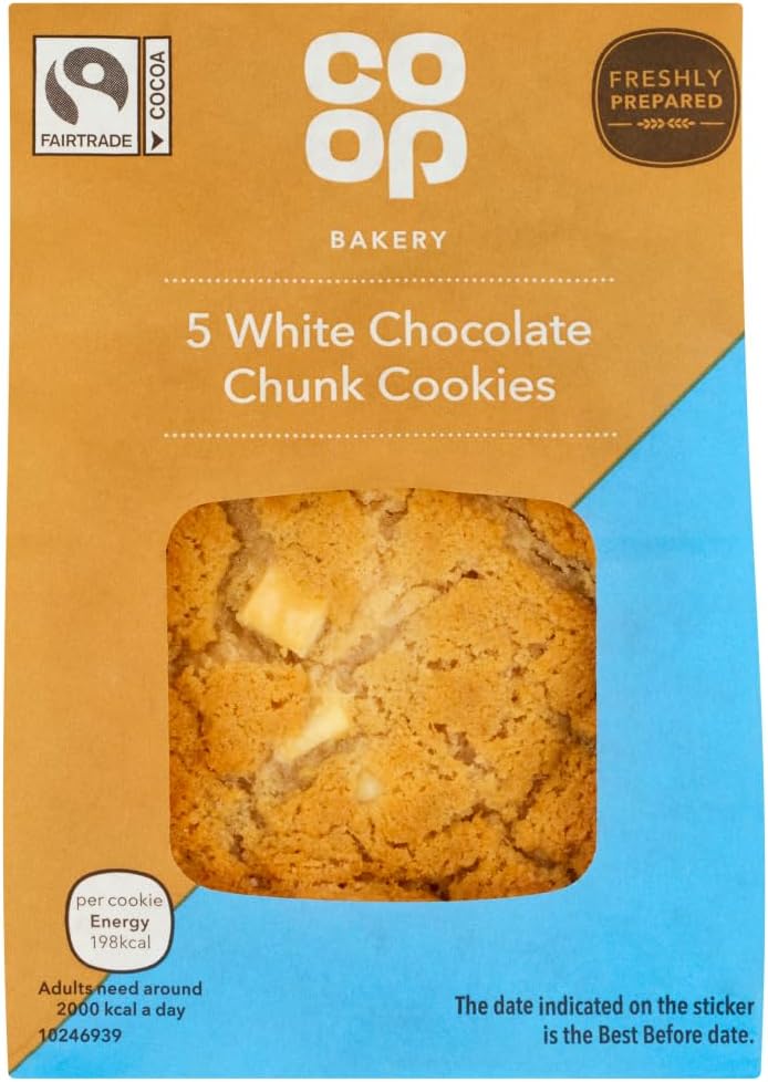 Co-op Bakery 5 White Chocolate Chunk Cookies