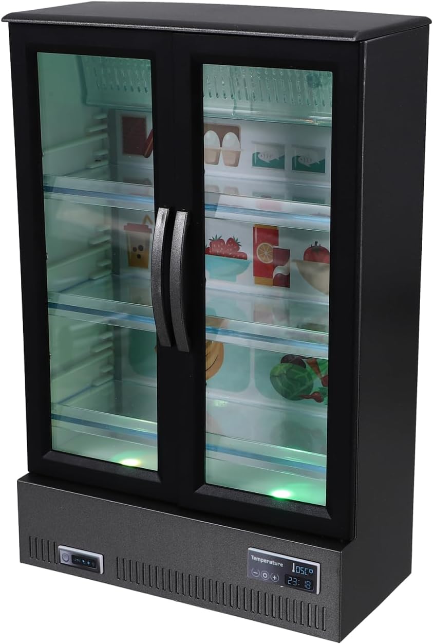 Zerodeko 1PC Dollhouse Refrigerator Model, Simulation Miniature Plastic Fridge, Portable Fridge Refrigerator Freezer Decor Accessories for Dollhouse