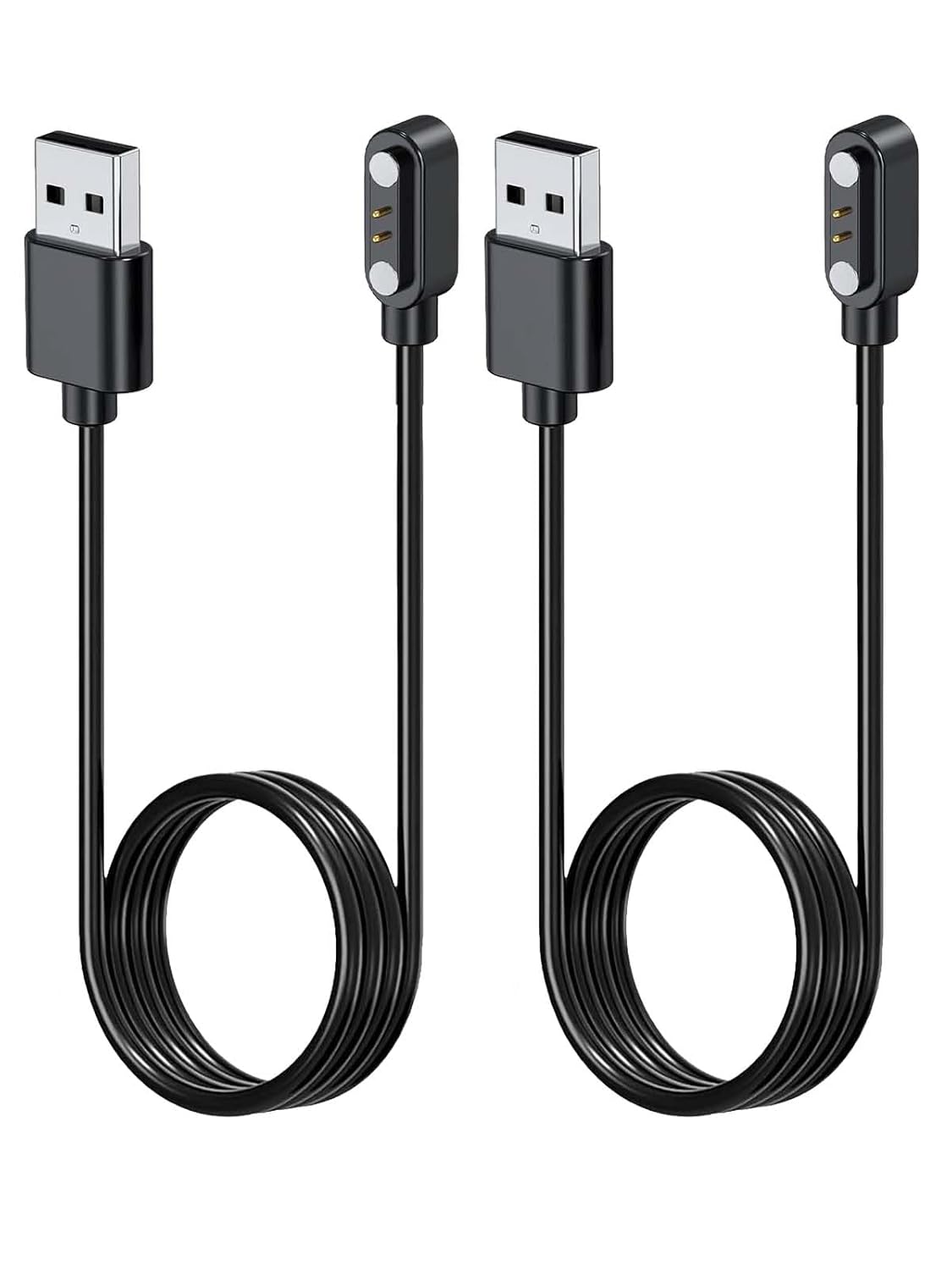 [2pack] Charger for Fempoin T10 Pro Smart Watch, Magnetic USB Charging Cable 1.96ft/60cm,Charger Cable Replacement for Fempoin T10 Pro SmartWatch(Black).