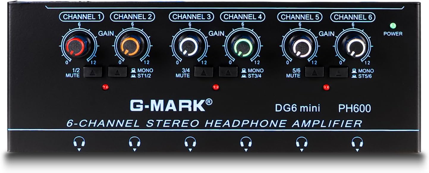 G-MARK DG6Mini Headphone Amp Ultra-Compact 6 Channels Stereo Headphone Amplifier