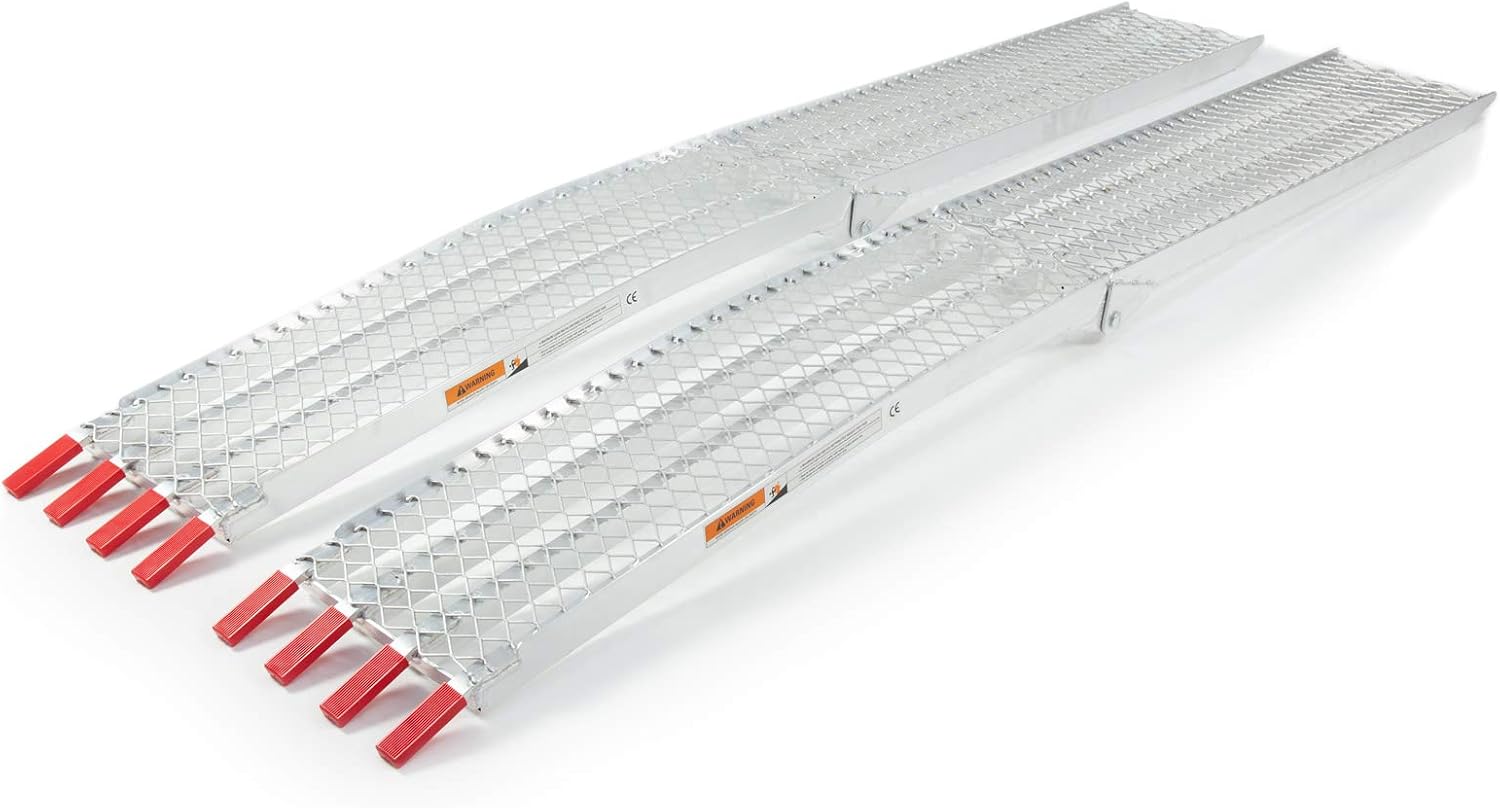 The Ramp People Folding Loading Ramps Pair - Mesh Surface - 680kg Capacity 2.2m Ramps for Vans, Ride on Mowers, ATVs, Quad Bikes