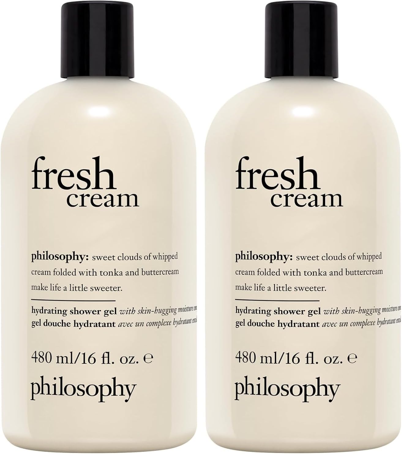 philosophy fresh cream shower gel - with notes of vanilla, heliotrope & tonka bean