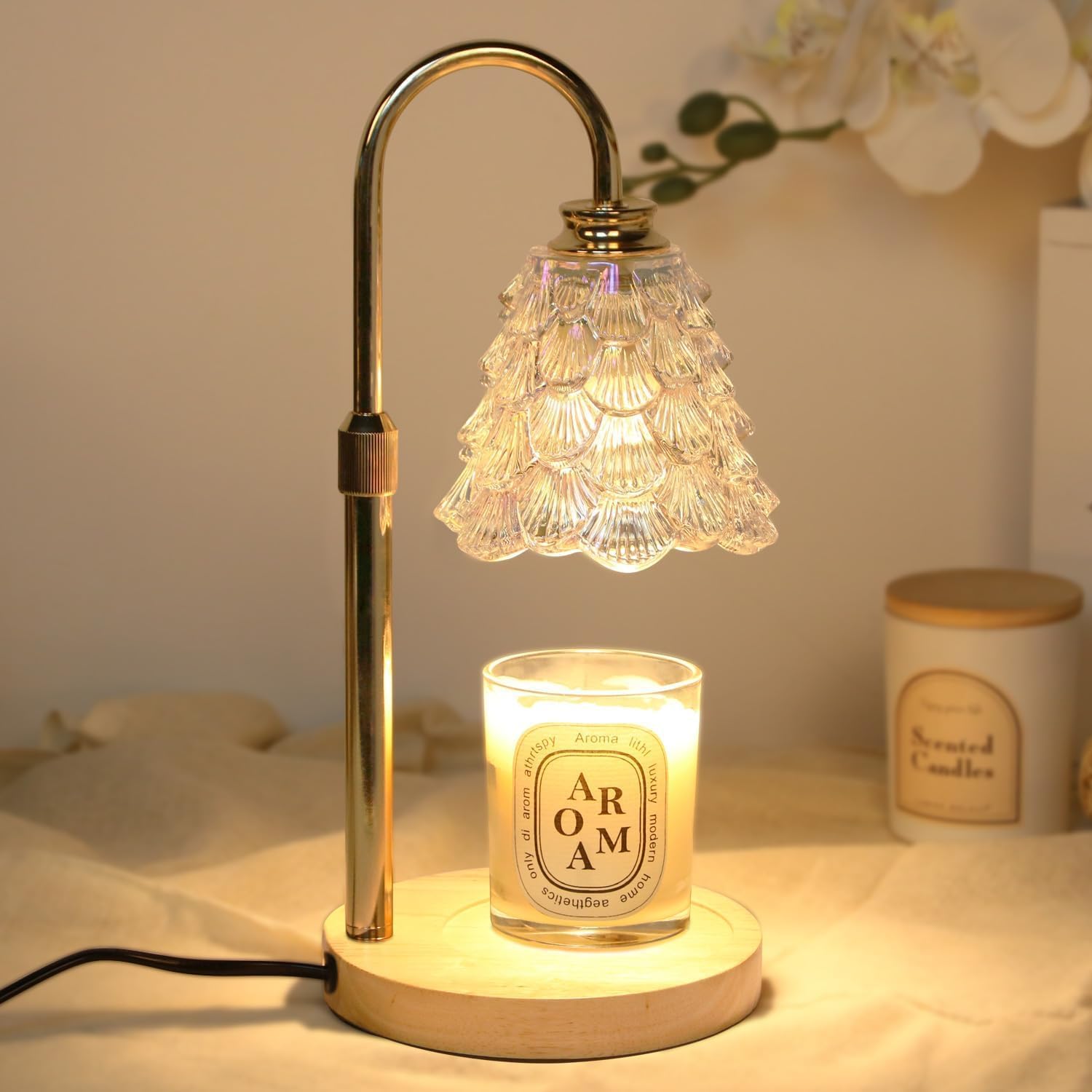 Candle Warmer Lamp with Dimmer - Electric Candle Lamp with Timer for Jar Candles Scented Candles with 2 Bulb