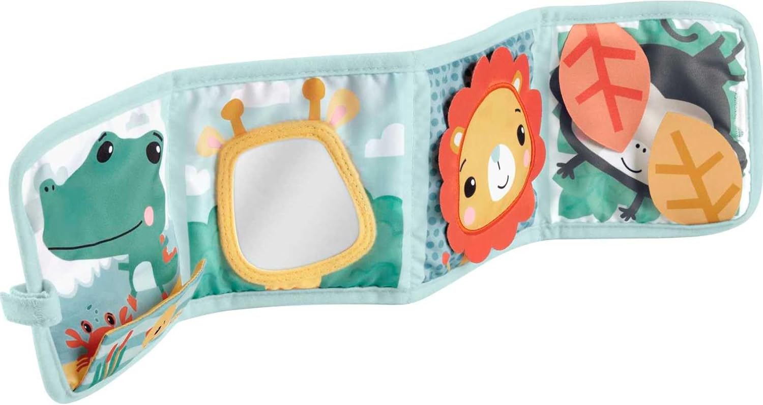 Fisher-Price Newborn Tummy Time Toy with Sensory Details, Repositionable Fold & Play Activity Panel for Babies, HML63
