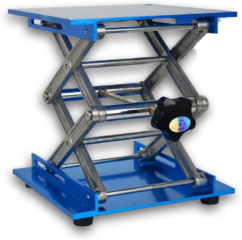 Lab Jack Stand Table Lift Laboratory Lift Table Aluminium Oxide Lab Stand Lifter Scientific Scissor Lifting Jack Platform (8"X8")