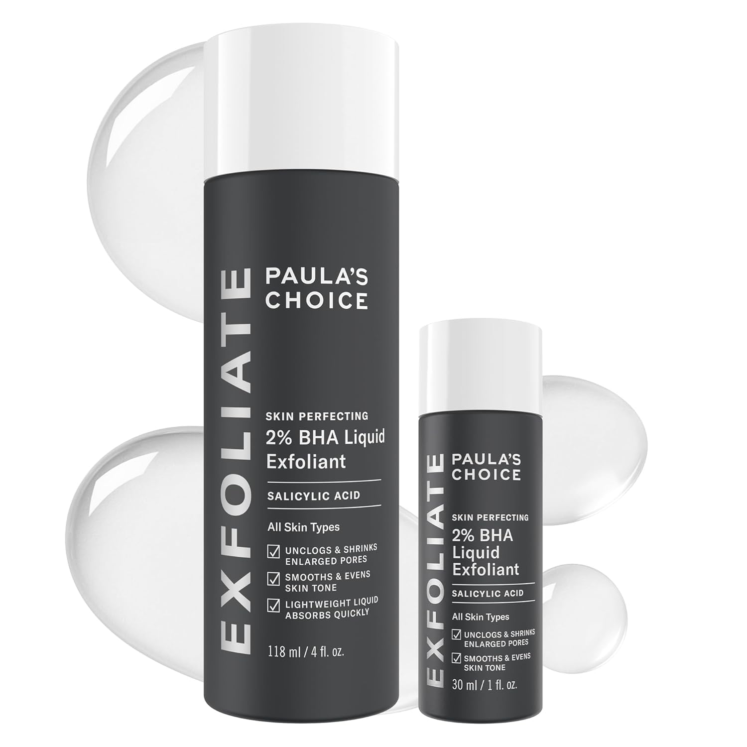 Paula's Choice SKIN PERFECTING 2% BHA Liquid Exfoliant with Salicylic Acid, Facial Polish for Enlarged Pores, Wrinkles & Fine Lines, Suitable for Blackhead-Prone Skin, Fragrance-Free