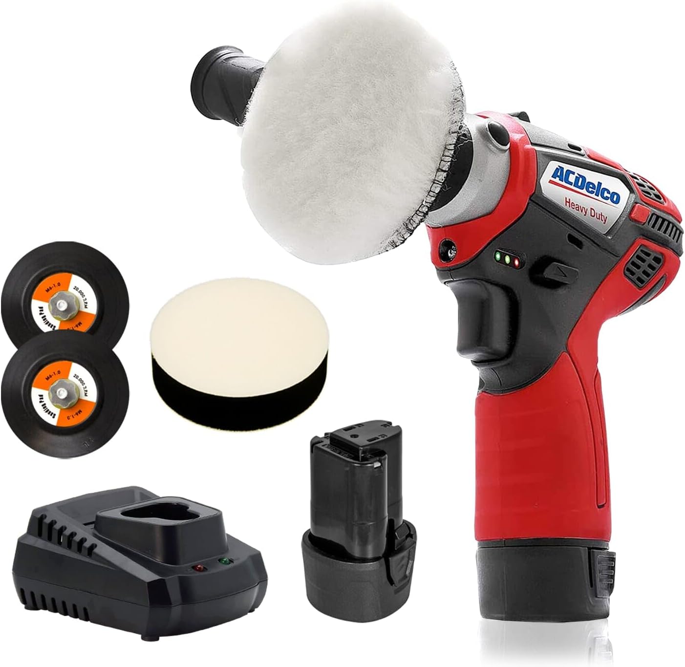ACDelco Tools ARS1214P G12 Series Polisher 10.8V Cordless Li-ion Dual Action 2-Speed 75mm Mini Polisher/Sander Power Tool (2 Battery Kit)