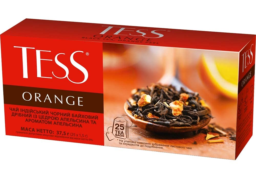 [2 PACK] Black tea TESS With orange peel FLAVOUR Beverages Grocery Gourmet Food [25 tea bags]
