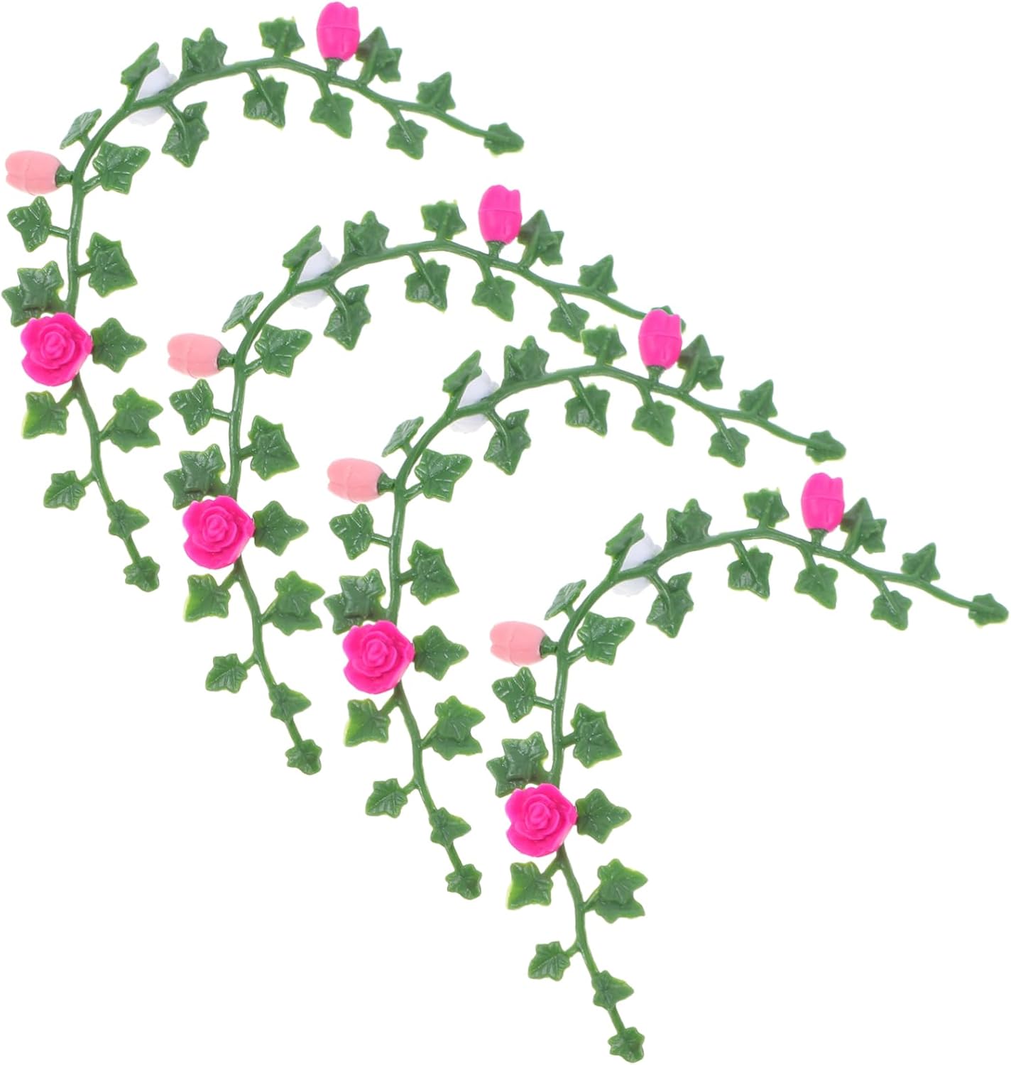 Milisten Dollhouse Rose Vines Plants for Garden Decoration for Micro Landscape Enhancement with Detailed Floral Designs
