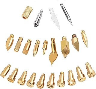 23Pcs Pyrography Wood Burning Tips, Wood Burning Tool Kits Carving Iron Tip for Embossing/Adults/Beginners/Birthday/Wedding Anniversary/Halloween/Christmas DIY