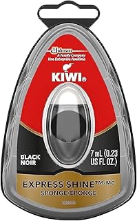 KIWI Express Shoe Shine Sponge | Leather Care for Shoes, Boots, Furniture, Jacket, Briefcase and More | Black, 0.23 Fl Oz (Pack of 1)