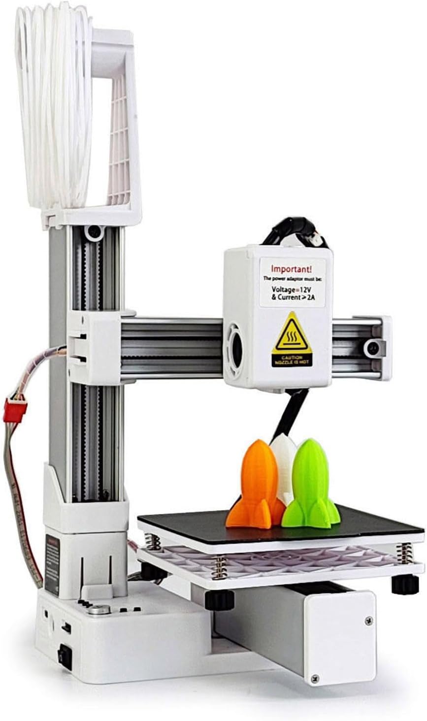 3D Printer for Beginner, 40mm/s FDM 3D Printers, 4x4x4in Printing Size, Frequency Division Multiplexing 3D Printing Machine for Home Office School (UK Plug)