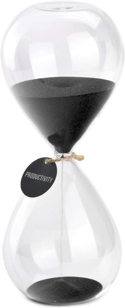SWISSELITE Hourglass Sand Timers, Hourglass Sand Clock Inspired Glass for Home, Desk, Office Decor (8.5Inch-60Mins Pirate Black)